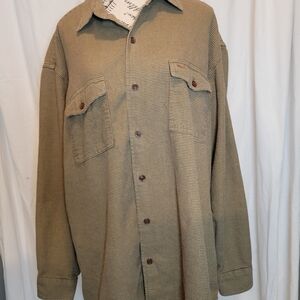 Orvis Men's Khaki Checkered Shirt Jacket